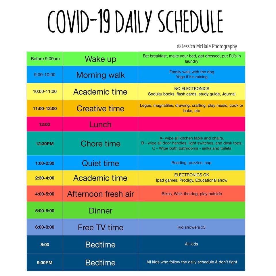 COVID19 Daily Schedule